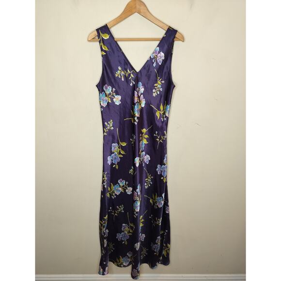 Talbots Intimates Floral Satin Nightgown Dress Slip Vintage - Picture 1 of 10